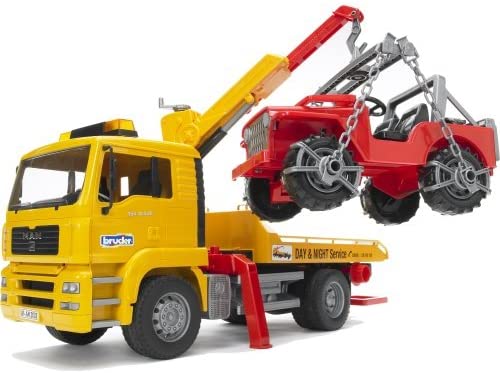 Bruder 02750 MAN TGA Tow Truck With Cross Country Vehicle