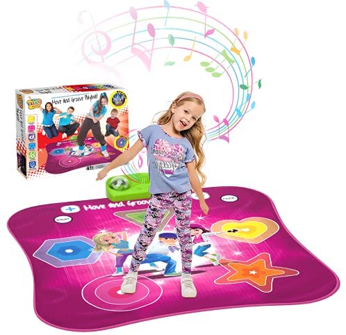 Dance Mat Kids, Light Up Electronic Dance Pad Christmas Birthday Gift Toy for Girl Boy Age 3 4 5 6 7 8 9 10 Year Old Dancing Game with Built-in / External AUX Music LED Disco Lights Adjustable Rhythm