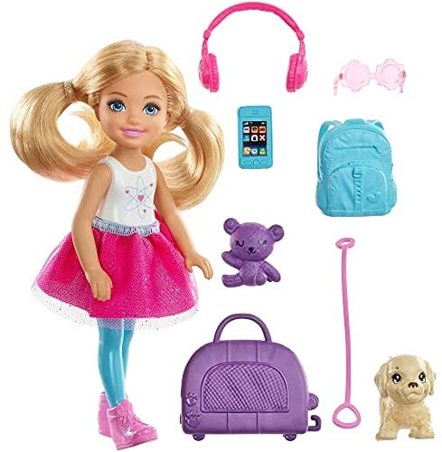 Barbie Travel Chelsea Doll, Multicolor
