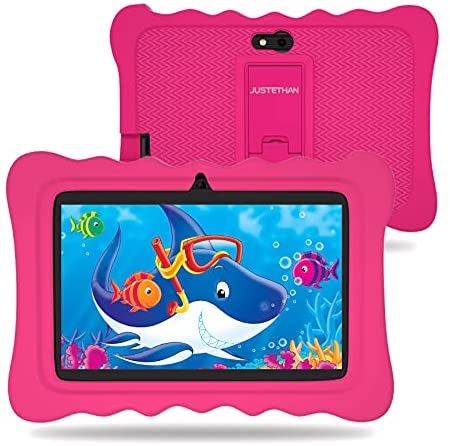 Tablet for Kids, 7 Inch Kids Edition Tablets, 2+32GB, Android 9.0, WiFi, Dual Camera, Parental Control for 2-10 Childrens, Preloaded Learning & Training Apps, Games with Kid-Proof Case (Pink)