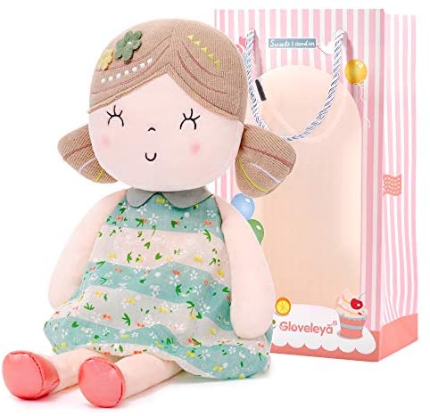 Gloveleya Baby Girl Gifts Soft First Baby Doll Plush Dolls Green 16 Inches with Gift Box
