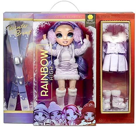 Rainbow High Winter Violet Willow – Purple Fashion Doll and Playset with 2 Designer Outfits, Pair of Skis and Accessories, Gift for Kids and Collectors, Toys for Kids Ages 6 7 8+ to 12 Years Old