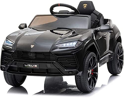 Little Brown box Kids 12V Licensed Lamborghini Urus Ride on Truck, Driving Battery Operated Car Toy W/ Parent Remote-Control, Sounds, LED Lights, 2 Speeds - for Toddler, 3+ Years Old - Black