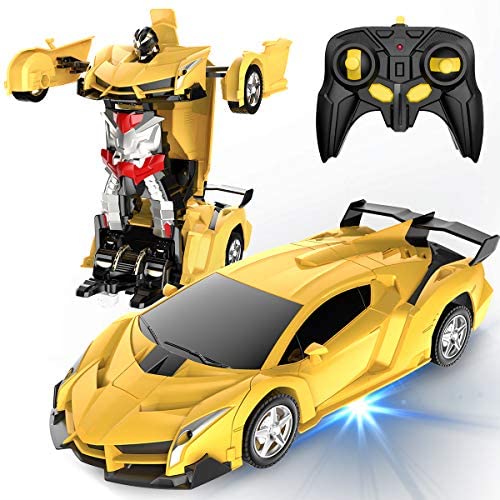 Desuccus Remote Control Car, Transform Robot RC Cars for Kids Toys, 2.4Ghz 1:18 Scale Racing Car with One-Button Deformation, 360°Drifting, Christmas Birthday Gifts for Boys Girls