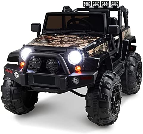 Best Choice Products Kids 12V Ride On Truck, Battery Powered Toy Car w/ Spring Suspension, Remote Control, 3 Speeds, LED Lights, Bluetooth - Camouflage