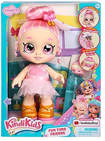Kindi Kids Fun Time Friends - Pre-School Play Doll, Pirouetta - for Ages 3+ | Changeable Clothes and Removable Shoes