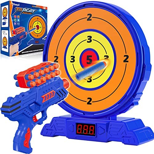 KMUYSL Shooting Game Toy for Age 5 6 7 8 9 10+ Years Old Kids, Boys - Digital Electronic Scoring Auto Reset Shooting Targets with Foam Dart Toy Gun - Ideal Gift - Compatible with Nerf Toy Guns