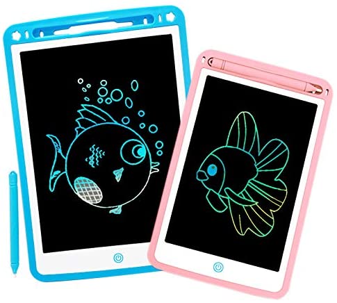 2Pack LCD Writing Tablet Afoskce 10'' & 8.5'' Electronic Graphic Tablet, Colorful Writing & Drawing Doodle Board with Memory Lock Digital Writing Pad Toy Gifts for Kids Adults at Home, School, Office