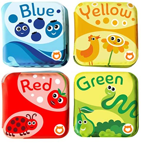 BabyBibi Floating Baby Bath Books for Baby. Kids Learning Bath Toys. Waterproof Bathtime Toys for Toddlers. Kids Educational Infant Bath Toys. (Set of 4: Color Recognition Bath Books)