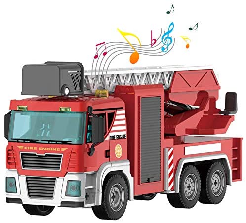 Juguetes de camiones desmontables con luz y sonidos, juguetes con destornillador, para el montaje de bricolaje para niños de 7 años o más, regalos de niños para fiestas, festivales de Navidad y cumpleaños (camión de bomberos)