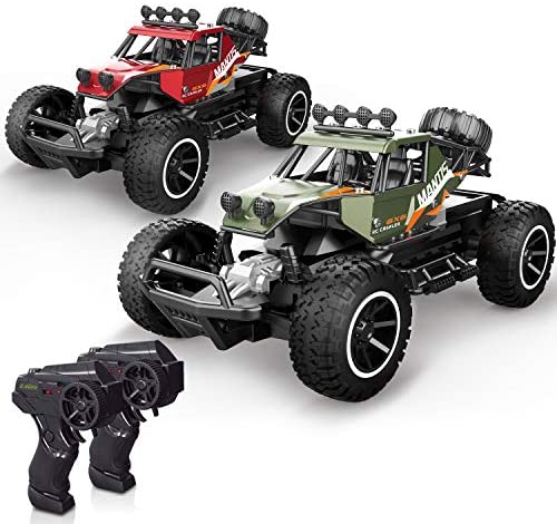 X TOYZ RC Cars 2 PCS Remote Control Off Road Monster Trucks Cars for Kids, 1:20 Scale Metal Shell Alloy RC Car, High Speed Racing Car 2.4Ghz Hobby Vehicles Toys Gifts with 2 Rechargeable Batteries