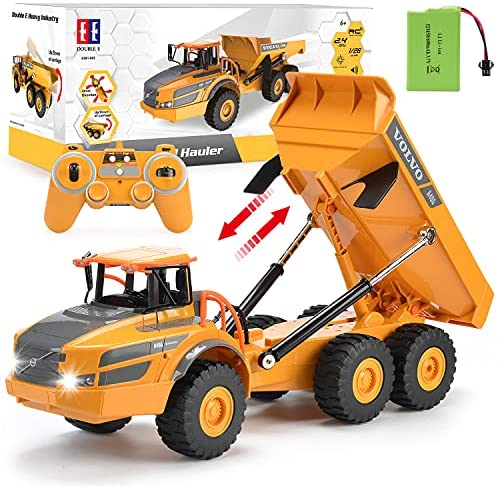 Volvo RC Truck Dump Truck RC Articulated Hauler with Rechargeable Battery 120 Min Play Time RC Toy Construction Truck for All Adults & Kids