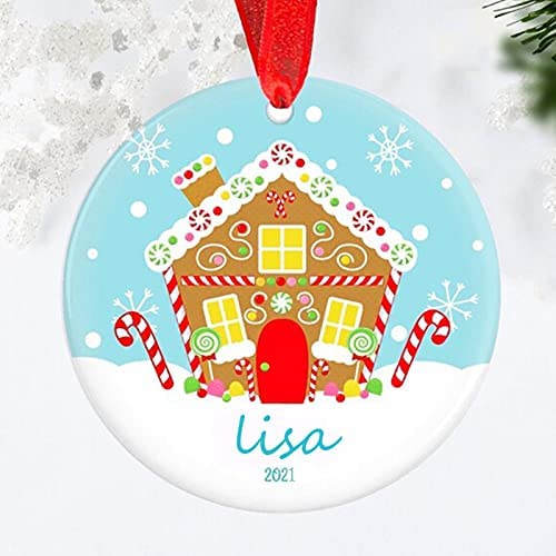 Gingerbread House Personalized Ornaments - Personalized Ornament - Custom Christmas Tree Ornaments - Christmas Ornaments for Kids - Gifts for Children