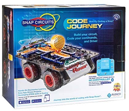Snap Circuits Code Journey, Build Your Circuit, Code Your Commands, and Drive, Bluetooth Controlled, STEM Building Toy for Ages 8 to 108