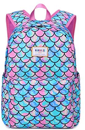 Kids Backpacks for Girls and Boys Elementary Middle School Mermaid Bookbag Laptop Bag 15.6? Fashion Durable Lightweight Water Resistant