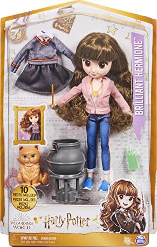 Wizarding World Harry Potter, 8-inch Brilliant Hermione Granger Doll Gift Set with 5 Accessories and 2 Outfits, Kids Toys for Ages 5 and up