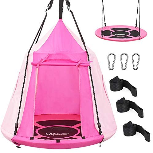 Hanging Tree Swing Tent, Detachable Kids Swing Play House Tent Indoor Outdoor Use, Tree Straps Included