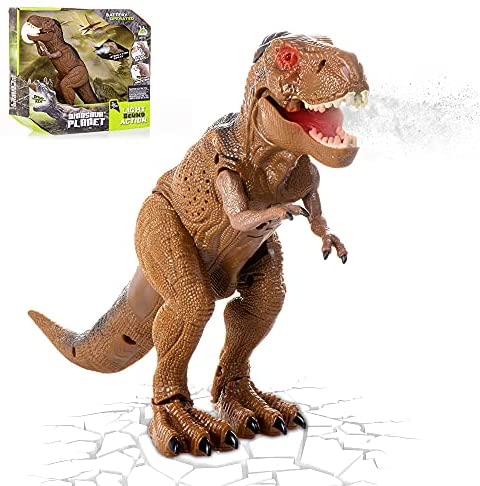 Large Remote Dinosaur Toys for Kids，Light Up Realistic T-Rex Dinosaur with Walking Roaring Spraying, Life Electronic Moving Robot Dinosaur Dragon Toy for Boys and Girls Gifts Age 3 4 5 6 7