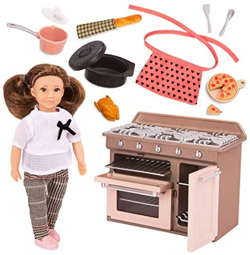 Lori Dolls – Mini Doll & Kitchen Play Set – 6-inch Doll & Cooking Accessories – Toy Oven, Stove & Play Food – Cornelia's Kitchen Set – Toys for Kids – 3 Years +