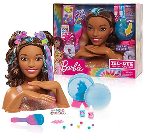 Barbie Deluxe Styling Head Tie Dye - brown hair (MC)