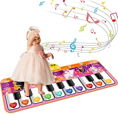 Kids Musical Piano Mats,47.24x15.75 inch Soft Baby Early Education Portable Dance Music Piano Keyboard Carpet Musical Touch Play Game Toy Gifts for 1 2 3 4 5 Year Kids Toddlers Girls Boys