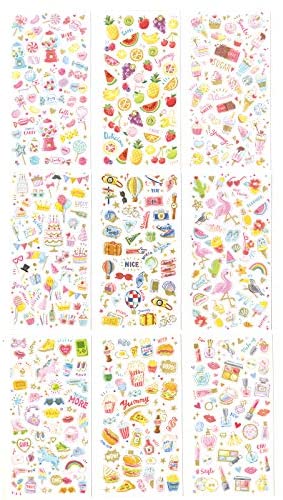 9 Pack Cute Pink Gold Flamingo Unicorn Candy Stickers for Girls Teens Adults Textbook Laptops Phones Guitars Water Bottles Decor-H