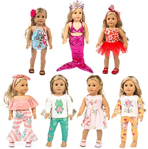 XFEYUE 18 inch Doll Clothes and Accessories for American 18 inch Girl Doll, Mermaid Costumes and Various Styles of Doll Clothes for Child Birthday Gifts