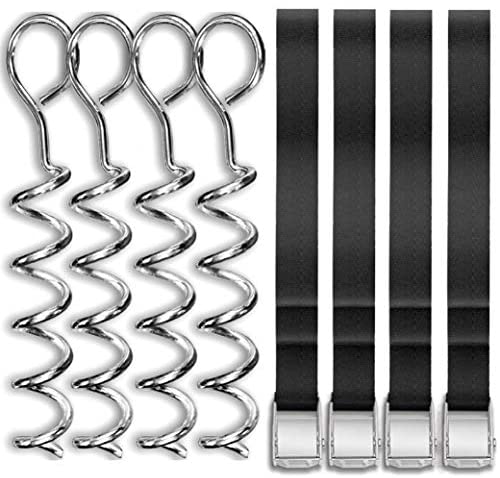 N1Fit Trampoline Stakes Anchors - Strong and Galvanized Gives a Greater Span of Anchorage - Trampoline Anchors Trampoline Anchor kit | Trampoline Wind Stakes | Ground Anchors Heavy Duty |Spiral Anchor