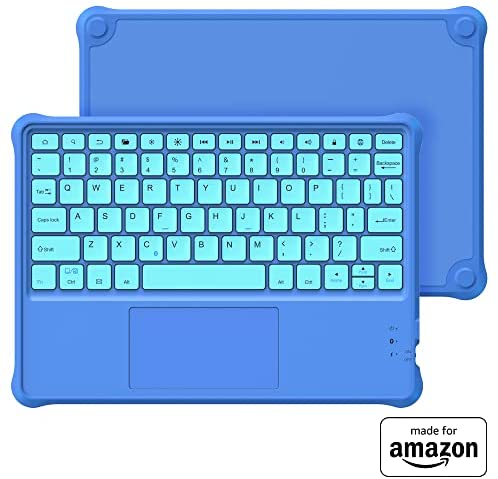 All New, Made For Amazon Kids Wireless Bluetooth Keyboard in Blue, for 10” Fire Kids Pro and 10” Fire Kids Tablets.
