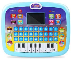 Baby Tablet Educational Toy with Music, Toddler Learning Tablet for Letters Animal Alphabets Numbers Counting, Cognative Interactive Baby Toy, Infant Toys for for Boys & Girls First Birthday