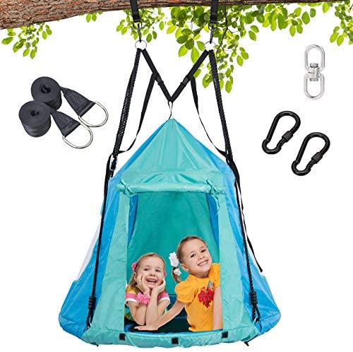 Trekassy 700lbs 2 in 1 Detachable Hanging Tree Swing Tent for Kids Adults with Swivel and Tree Straps