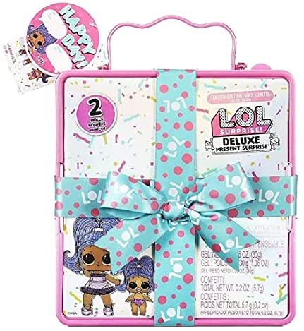 LOL Surprise Deluxe Present Surprise Series 2 Slumber Party Theme with Exclusive Doll & Lil Sister