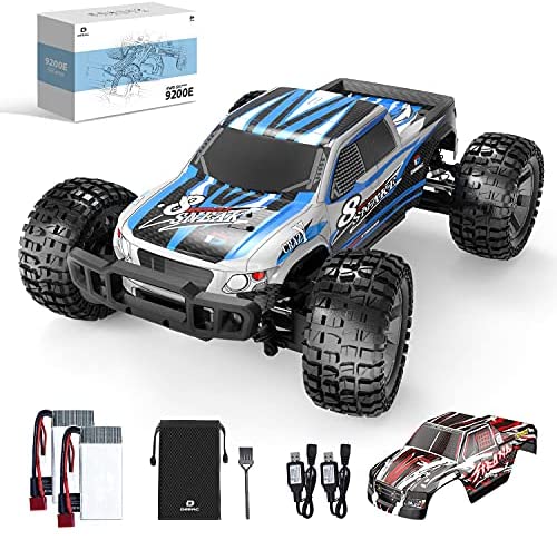 DEERC 9200E Large Hobby RC Cars, 48 KM/H 1:10 Scale Fast High Speed Remote Control Car for Adult Boy,Extra Shell 4WD 2.4GHz Off Road Monster RC Truck Toy All Terrain Racing,2 Batteries for 40 Min Play