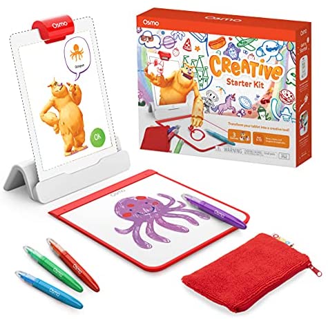 Osmo - Creative Starter Kit for iPad - 3 Educational Learning Games - Ages 5-10 - Drawing, Word Problems & Early Physics - STEM Toy (Osmo Base Included)