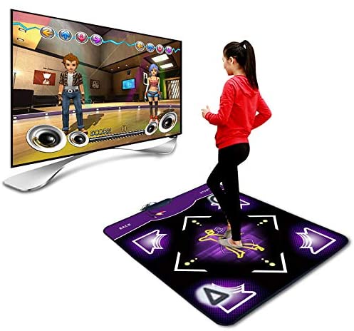 Dance Mat for Kids and Adults for Home - Sinifer Wireless Dance Mat Game TV Non-Slip + 2 Remote Controller, Wireless Double/ Single User Dancer Step Pads Sense Game English Non-Slip Yoga Game Blanket