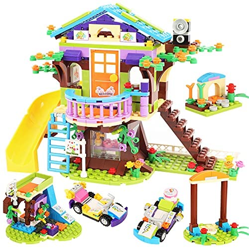 Friends Tree House Creative Building Toy House Set for Girls 6-12, Toy Treehouse Building Blocks Bricks Kit, STEM Learning Roleplay Gift for Pretend Play Imaginative Play for Boy Girls Kids, 547 Pcs