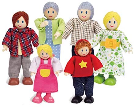 Happy Family Dollhouse Set by Hape |Award Winning Doll Family Set, Unique Accessory for Kid’s Wooden Dolls House, Imaginative Play Toy, 6 Family Figures, Adults 4.3