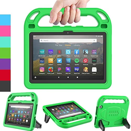 LEDNICEKER Kids Case for All-New Fire HD 8 & Plus 2020 - Lightweight Shockproof Handle with Stand Kid-Proof Case for Amazon Fire HD 8 inch Tablets (Latest 10th Generation 2020 Release)-Green