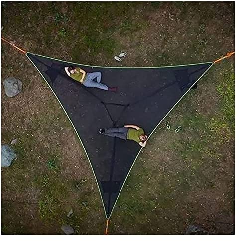 LSJDDW Giant Aerial Camping Hammock, Multi Person Portable Hammock 3 Point, Tree House Air Sky Tent, Outdoor Triangle Hammock for Kids, Comfortable Outdoor Garden Deck Camping Furniture