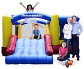 PicassoTiles [Upgrade Version] KC102 12x10 Foot Inflatable Bouncer Jumping Bouncing House, Jump Slide, Dunk Playhouse w/ Basketball Rim, 4 Sports Balls, Full-Size Entry, 580W ETL Certified Blower