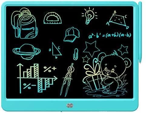FLUESTON LCD Writing Tablet 15 Inches Colorful Screen Drawing Pad, Doodle and Scribbler Boards for Kids, Electronic Educational Learning Toys for 3 - 12 Year Old Boys
