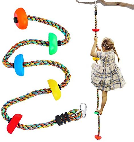 Tgzwme 6.56 ft Colorful Climbing Rope for Kids with Platforms