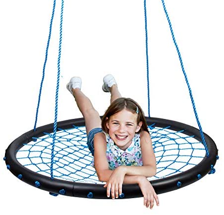 WONKAWOO 40 Inch Diameter Spider Web Swing for Trees with Adjustable Height for Kids
