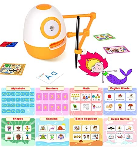 WEDRAW Preschool Learning Educational Toys for 3 4 5 6 Year Old Kids, Interactive Talking Robot-Sight Words Math Drawing, Kindergarten Learning Activities Games STEM Toy Gift for Girls Boys 3-6