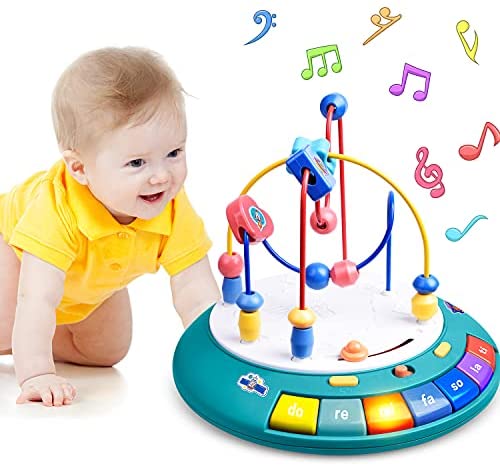 GJZZ Baby Toys 6 to 12 Months Baby Toys 12-18 Months - Bead Maze UFO Baby Musical Lights Toys, Baby Boy Learning Toys 6 to 12 Months Baby Girls Toys 12 Months Toys for Babies Girl 6-12 Months
