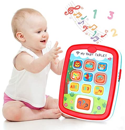 Infant Toys Baby Tablet Learning Educational Activity Center for 6 12 18 Month up Boys and Girls with Music Light ABC Numbers Color Games Baby Toys for First Birthday