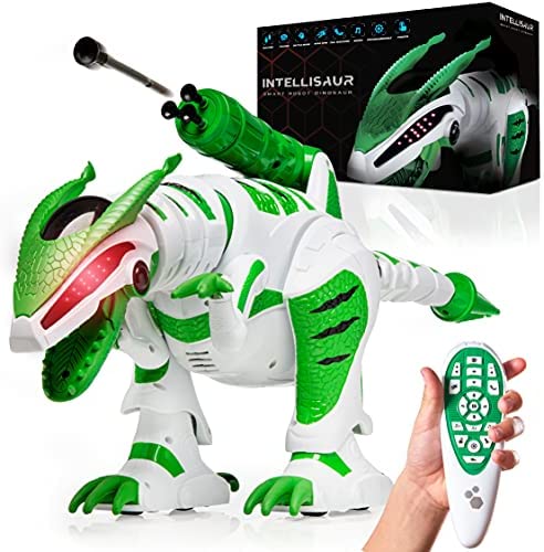 Power Your Fun Intellisaur Remote Control Dinosaur Robot for Kids - Robot Dinosaur Interactive Electronic Pet, RC Robot T-Rex Toy with Touch Sensors, Walk, Roar, Battle, Dinosaur Remote Control Toy