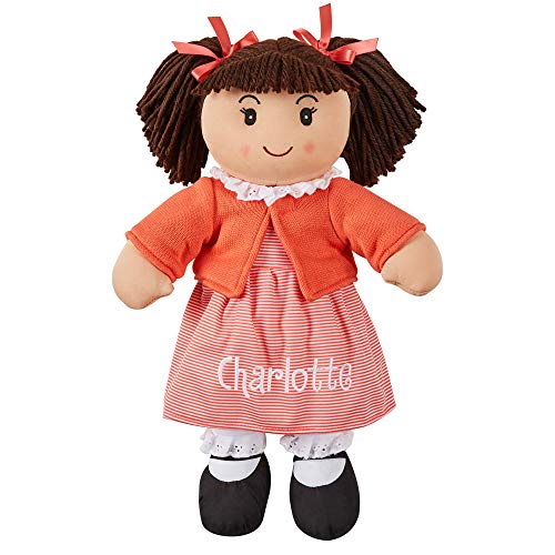 Let’s Make Memories Personalized Cuddle Time Rag Doll - Soft Doll for Kids - Ages 3+ - Mini-Me Doll – Dark Brunette Hair - Customize Name – 15”H