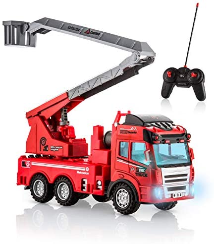 Advanced Play Fire Truck Toy Remote Control with Lights and Sounds Extending Rescue Ladder Fire Engine Toys for Boys and Girls Kids Toddlers Ages 3 and Up