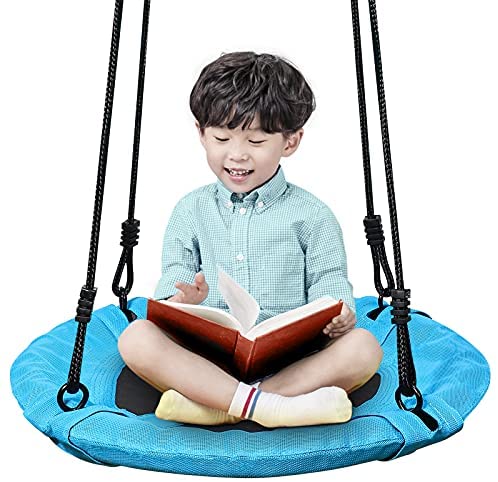 Homde Upgrade Version Flying Saucer Swing Anti-Fade Tree Swing Set Outdoor Indoor Swings with Adjustable Straps for Kids, Men, Women and Teens (24 Inch Upgrade Version)
